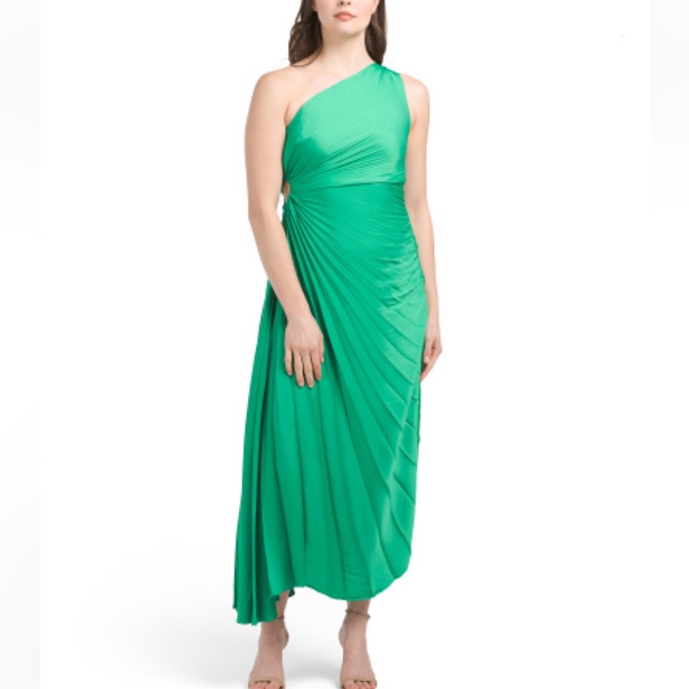 House of Harlow 1960 One Shoulder Pleated Dress